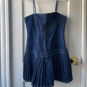 Lioness Honey Denim Corset Dress NWT